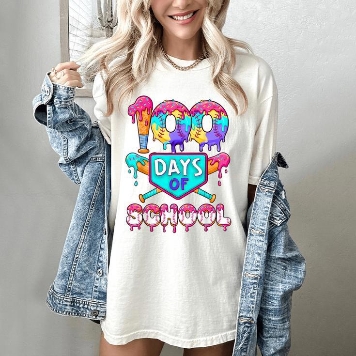 100 Days Of School Baseball Boys Kids Women's Comfort Colors T-Shirt