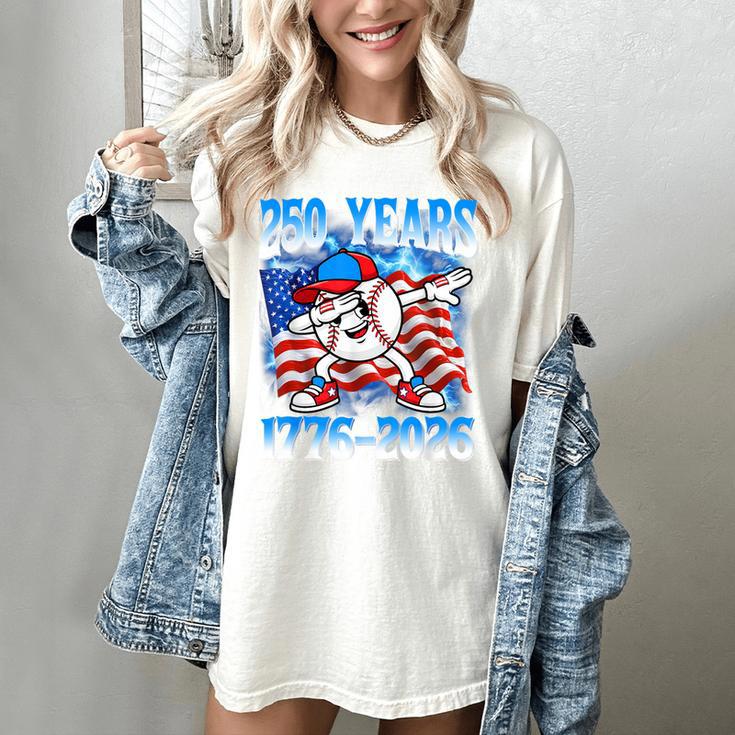 250 Years 1776 2026 250th Baseball American Flag 4th Of July Women's Comfort Colors T-Shirt