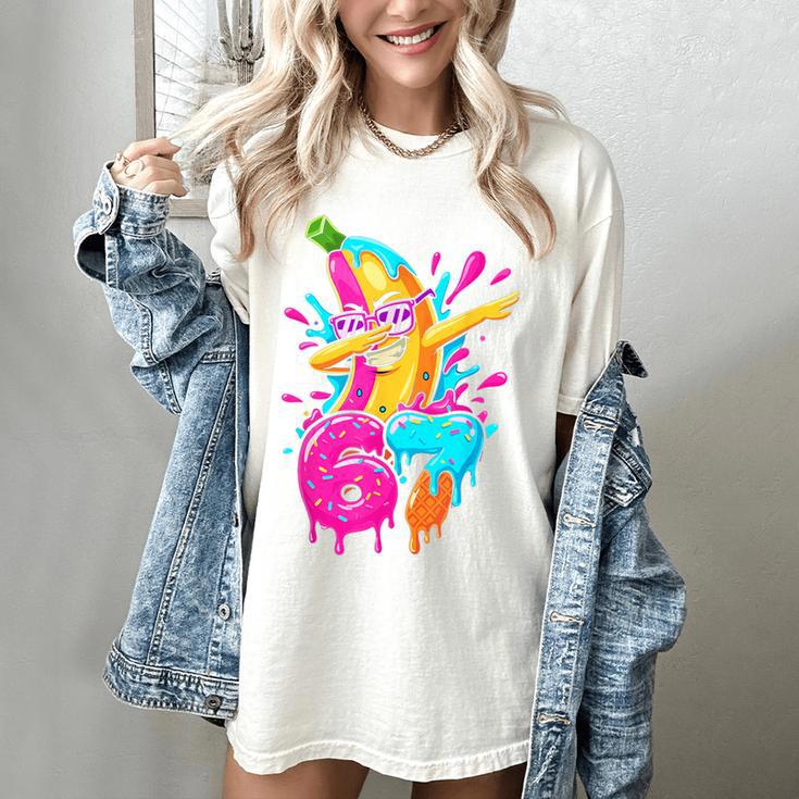 67 Baseball Dabbing Banana 6 7 Dripping Ice Cream Meme Women's Comfort Colors T-Shirt