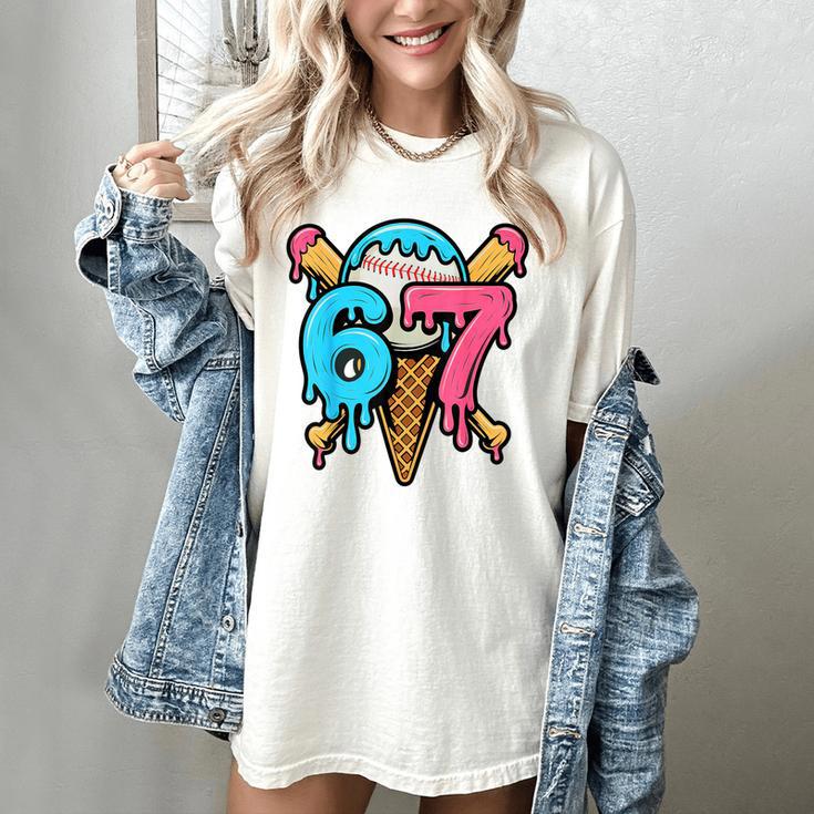 67 Baseball Ice Cream Drip Player Women's Comfort Colors T-Shirt