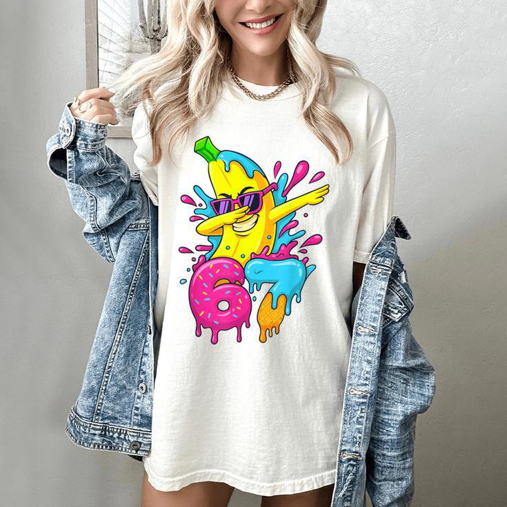 67 Dabbing Banana Baseball 6 7 Dripping Ice Cream Meme Women's Comfort Colors T-Shirt