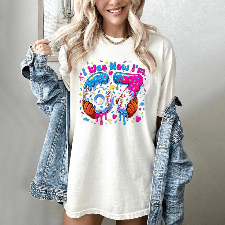 7th Birthday I Was 6 Now I'm 7 Baseball Ice Cream Drip Women's Comfort Colors T-Shirt