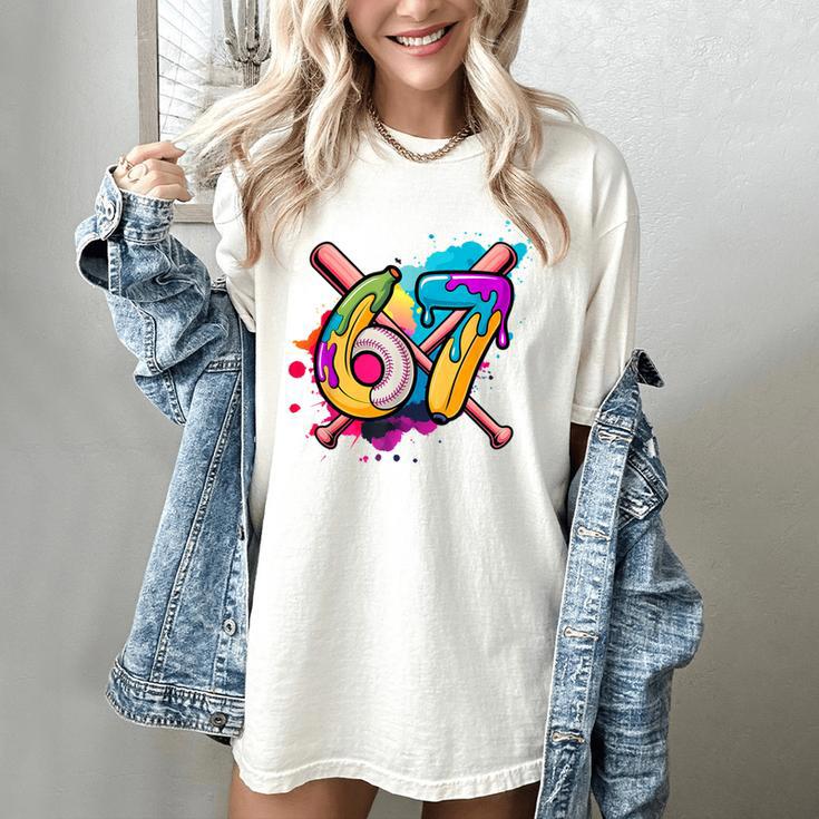 Banana Baseball 67 Ice Cream Drip Meme Women's Comfort Colors T-Shirt