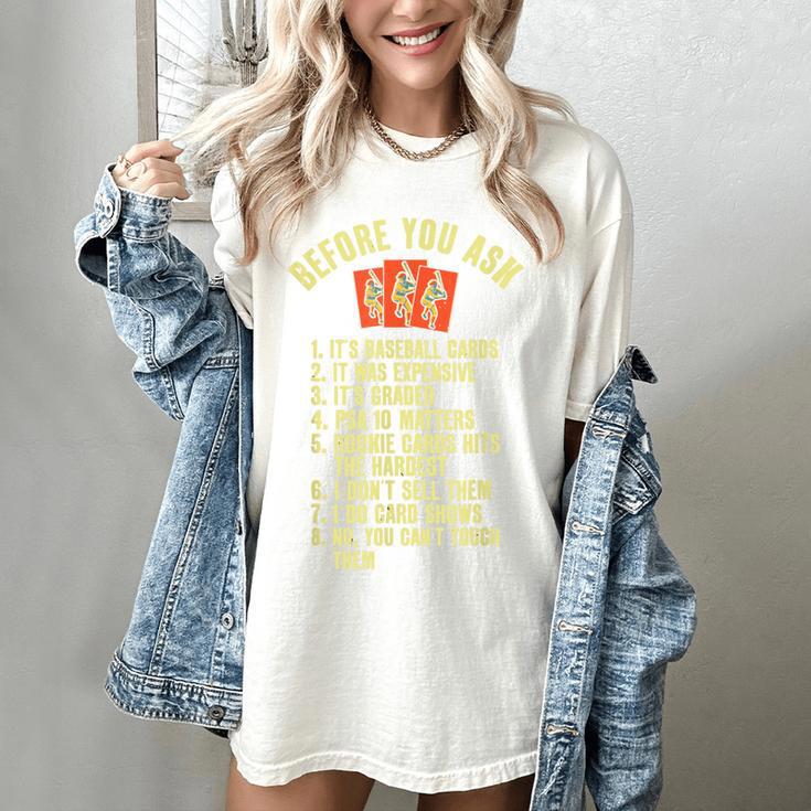 Baseball Card Collector Baseball Card Trading Women's Comfort Colors T-Shirt