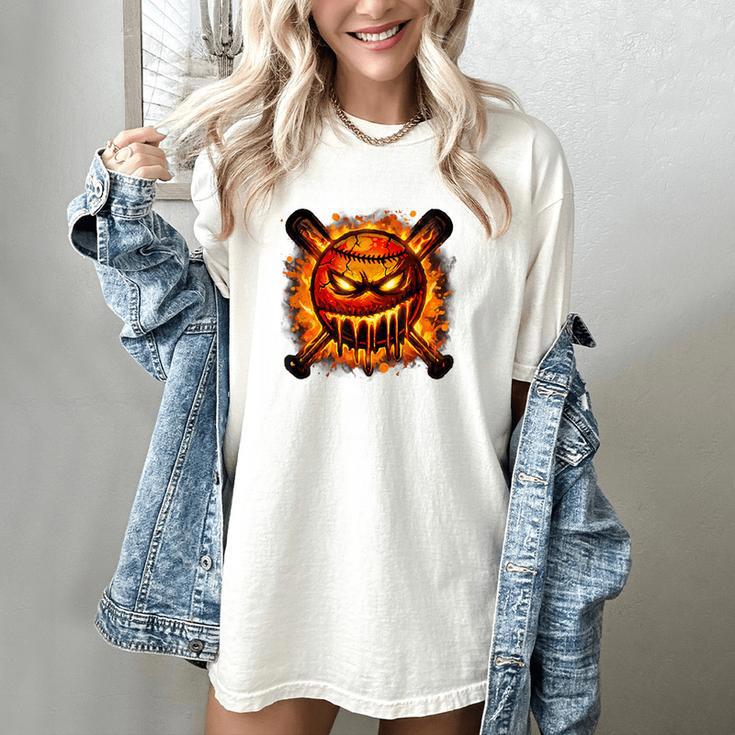 Baseball Drip Angry Lava Slime Ball Graphic Women's Comfort Colors T-Shirt