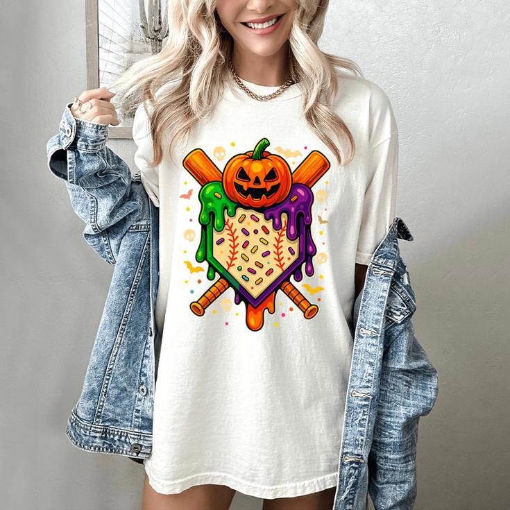 Baseball Drip Ice Cream Drip Halloween Baseball Lovers Women's Comfort Colors T-Shirt