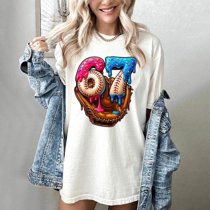 Baseball Drip Ice Cream Number 67 Player Or 67th Birthday Women's Comfort Colors T-Shirt