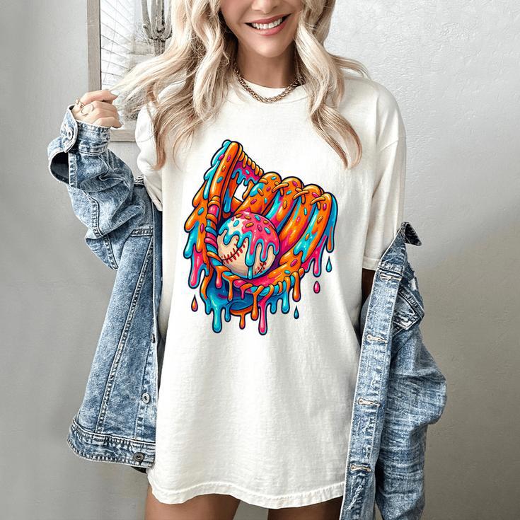 Baseball Drip Ice Cream Sprinkles Baseball Glove For Boys Women's Comfort Colors T-Shirt