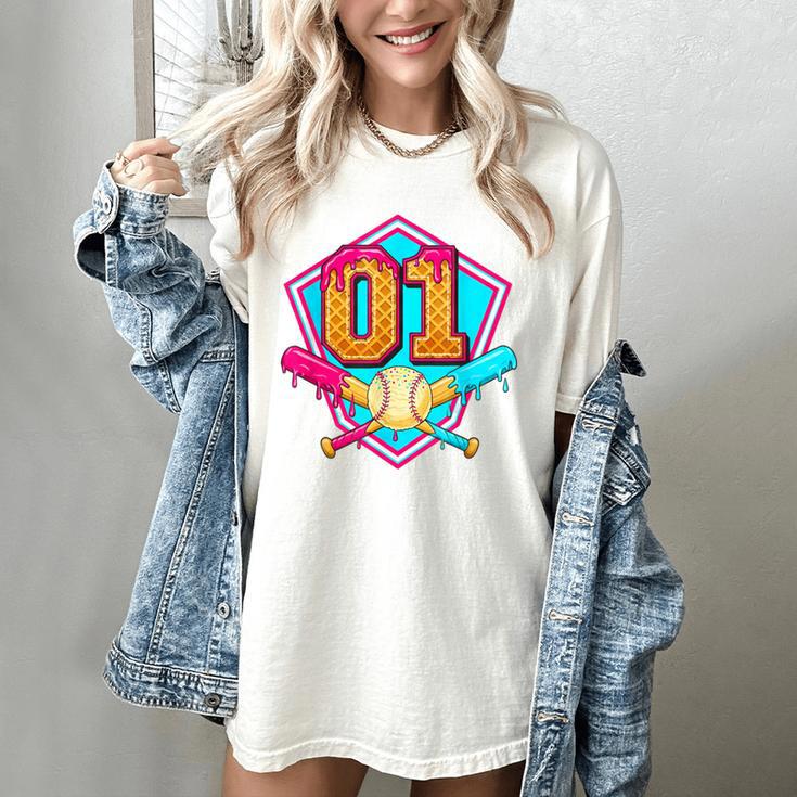 Baseball Drip Jersey Number 1 For Players & 1th Birthday Women's Comfort Colors T-Shirt