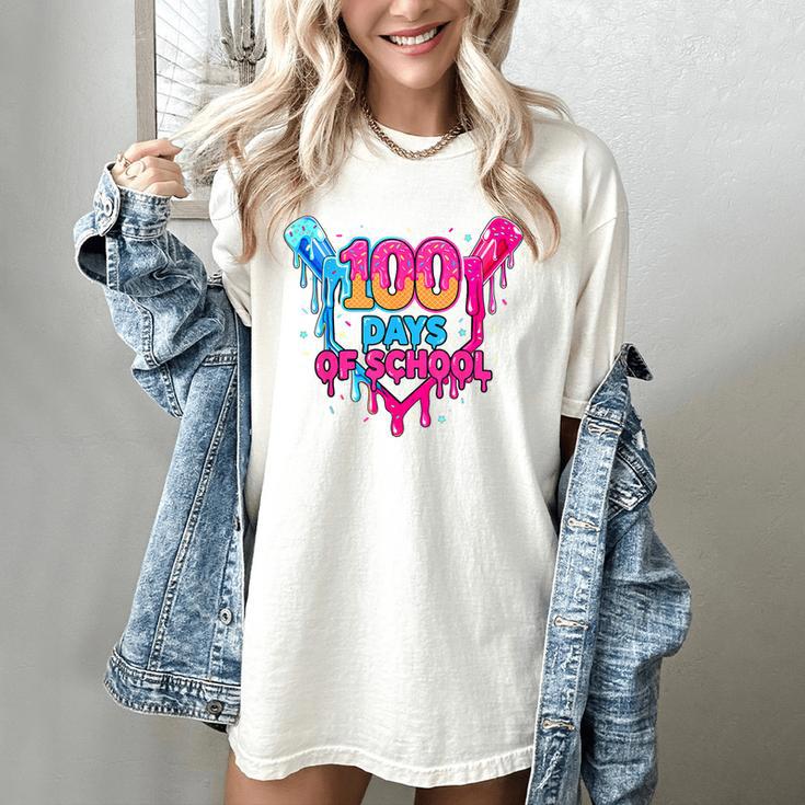 Baseball Ice Cream Drip 100 Days Of School Boys Girls 100th Women's Comfort Colors T-Shirt
