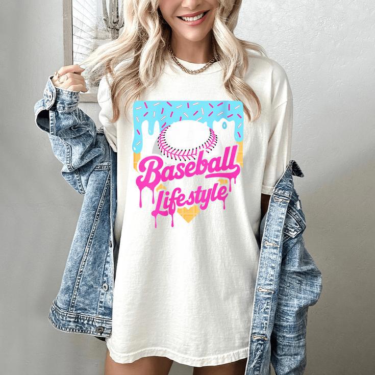 Baseball Life Lifestyle Home Plate Ice Cream Drip Men Boys Women's Comfort Colors T-Shirt