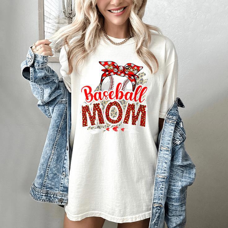 Baseball Mom Mama Mother's Day Leopard Sport Mom Mama Women's Comfort Colors T-Shirt