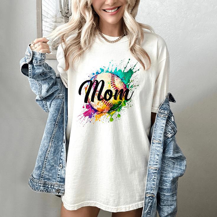 Baseball Mom USA American Baseball Graphic Women's Comfort Colors T-Shirt