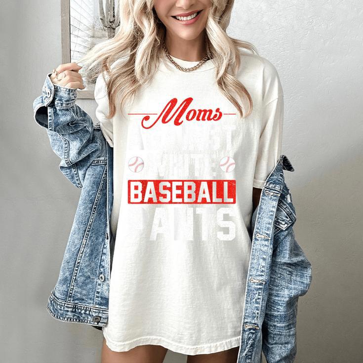 Baseball Moms Against White Baseball Pants Women's Comfort Colors T-Shirt