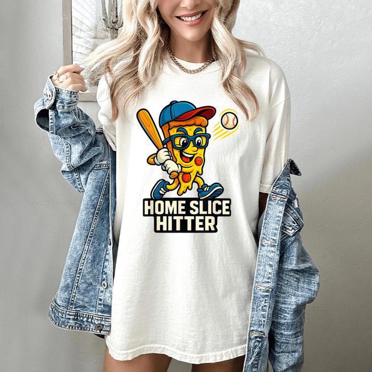 Boys Pizza Theme Baseball Home Hitter Women's Comfort Colors T-Shirt