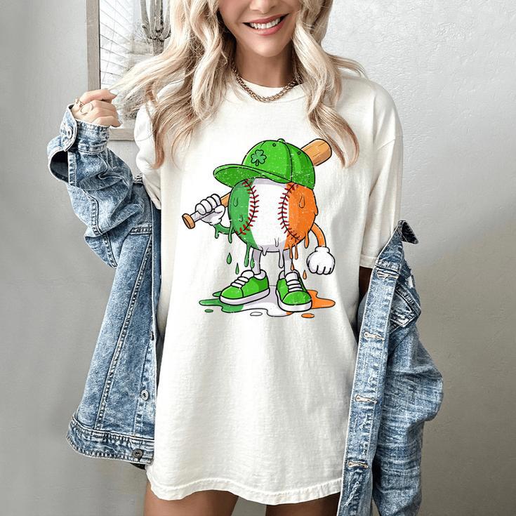 Boys St Patricks Day Irish Flag Kids Baseball Ice Cream Drip Women's Comfort Colors T-Shirt
