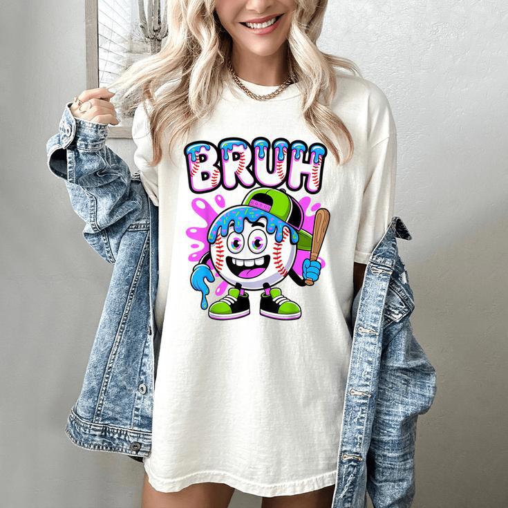 Bruh Baseball Drip Boys Youth Ice Cream Dripping Baseball Women's Comfort Colors T-Shirt