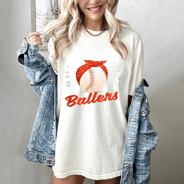 Busy Raising Ballers Baseball Mom Sons Women's Comfort Colors T-Shirt
