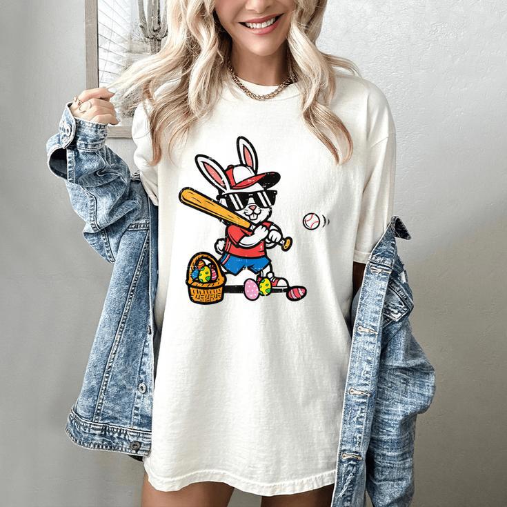 Easter Bunny Baseball Player Batter Rabbit Boys Kids Men Women's Comfort Colors T-Shirt