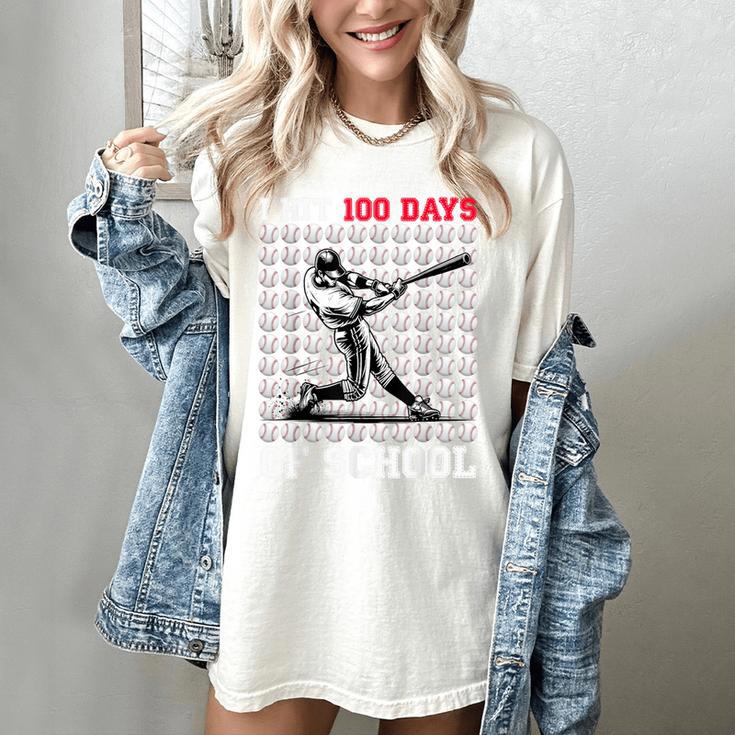I Hit 100 Days Of School Baseball 100th Day Boys Kids Women's Comfort Colors T-Shirt