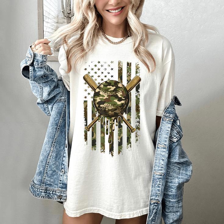 Ice Cream Baseball Drip For Boys Camo USA Flag Camouflage Women's Comfort Colors T-Shirt