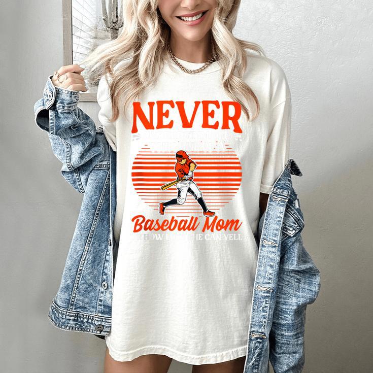 Love Of A Baseball Mom Pitcher Catcher Baseball Player Women's Comfort Colors T-Shirt