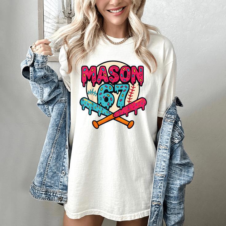 Mason 67 Ice Cream Drip Baseball Meme Graphics Women's Comfort Colors T-Shirt