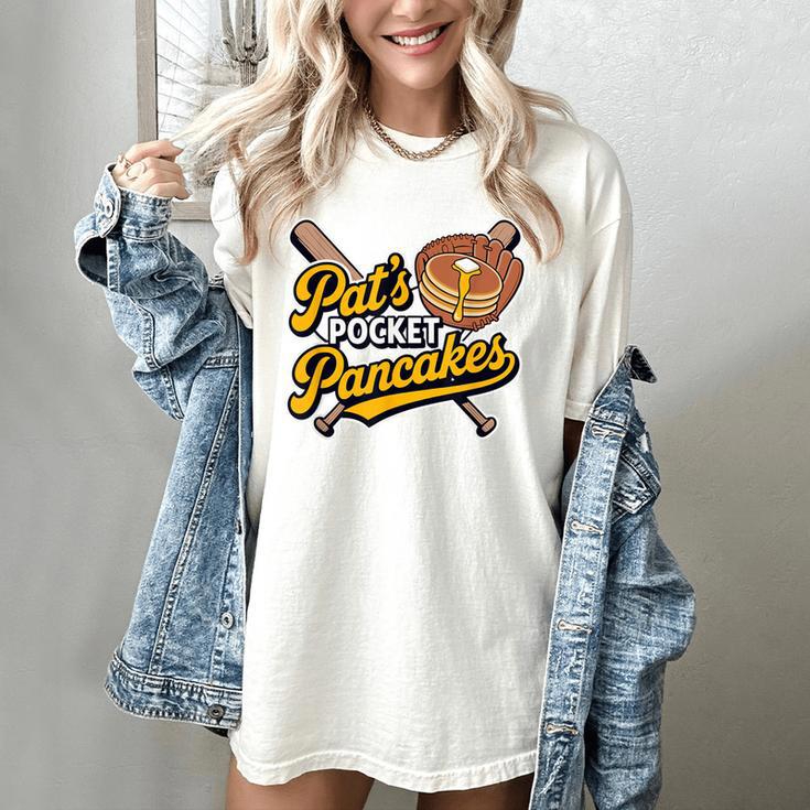 Pat's Pocket Pancakes Baseball Glove Stack Syrup Women's Comfort Colors T-Shirt