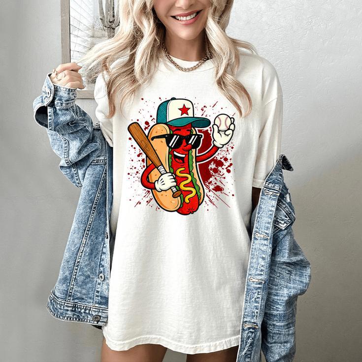 Retro Vintage Baseball Hot Dogs Women's Comfort Colors T-Shirt