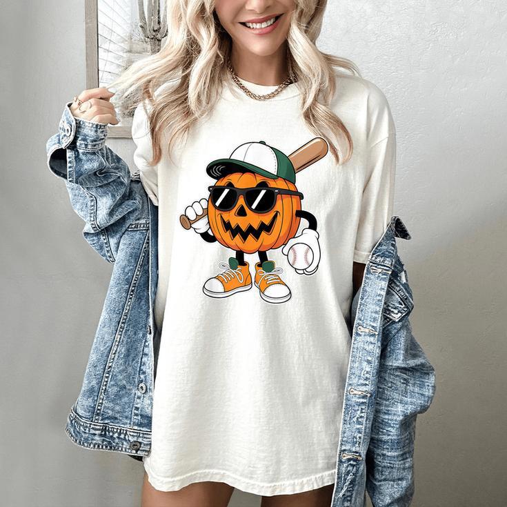 Spooky Jack O Lantern Baseball Halloween Costumes Boys Women's Comfort Colors T-Shirt