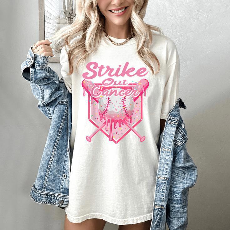 Strike Out Breast Cancer Baseball Drip For Boys Youth Women's Comfort Colors T-Shirt
