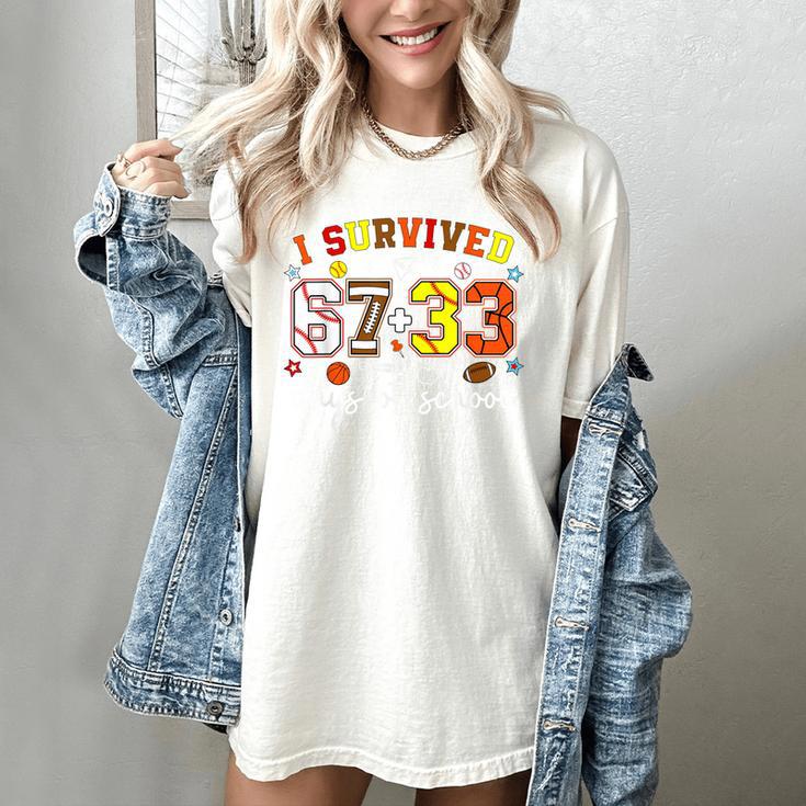 I Survived 6733 Days Baseball Football Basketball 100 Days Women's Comfort Colors T-Shirt