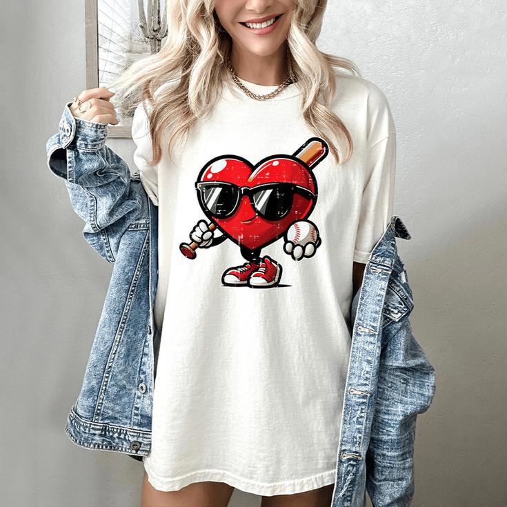 Valentines Day Baseball Heart Bat Sunglasses Men Boys Kids Women's Comfort Colors T-Shirt