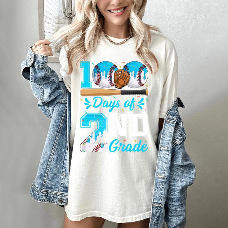 100 Days Of 2nd Grade Baseball 100th Day Of School Boys Kids Women's Comfort Colors T-Shirt