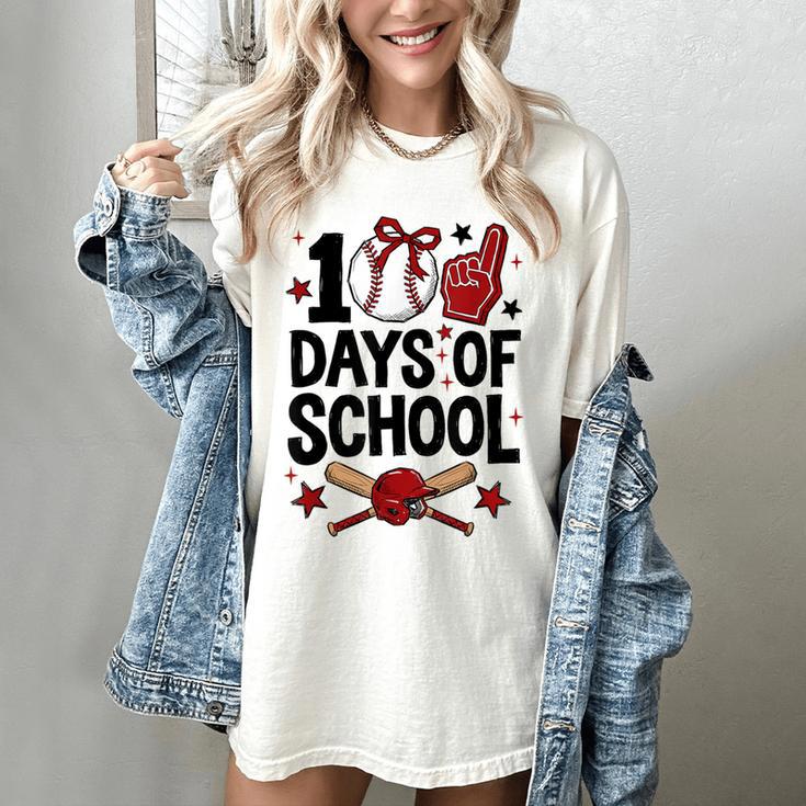 100 Days Of School Coquette Bow Baseball 100th Day Girl Kid Women's Comfort Colors T-Shirt