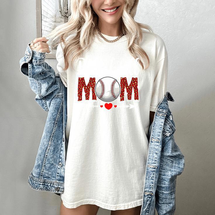 Baseball Mom Leopard Sports Players Mother's Day Women's Comfort Colors T-Shirt