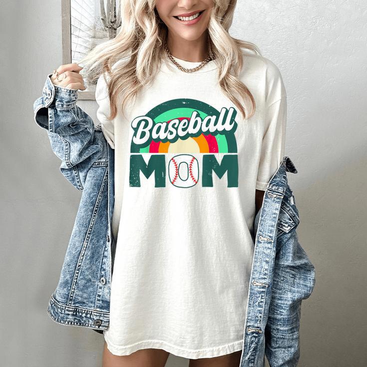 Baseball Mom Rainbow Game Day Women's Comfort Colors T-Shirt