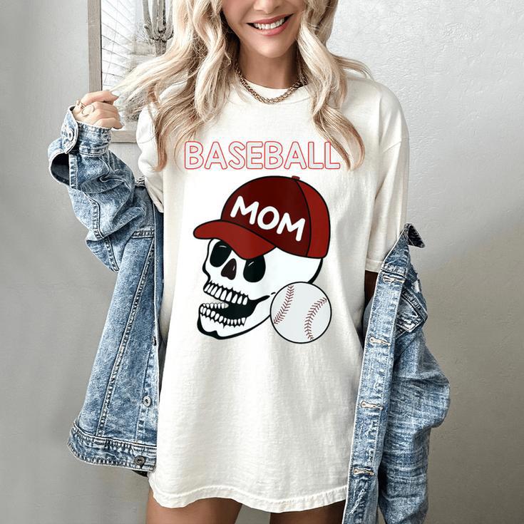 Baseball Mom Skull Sports Skeleton Women's Comfort Colors T-Shirt