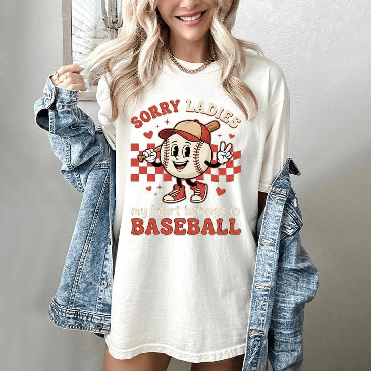 Boys & Women Men Baseball Valentine With Hearts Sporty Love Women's Comfort Colors T-Shirt