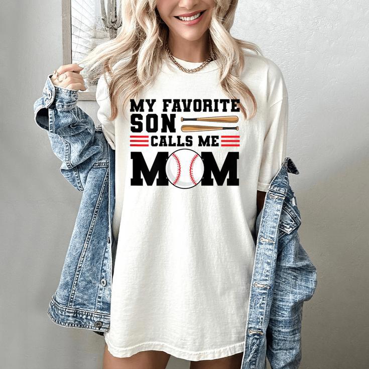 My Favorite Son Calls Me Mom Baseball Mom Women's Comfort Colors T-Shirt