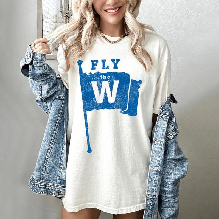 Fly The W Chicago Baseball Winning Flag Distressed Premium Tri-Blend Women's Comfort Colors T-Shirt