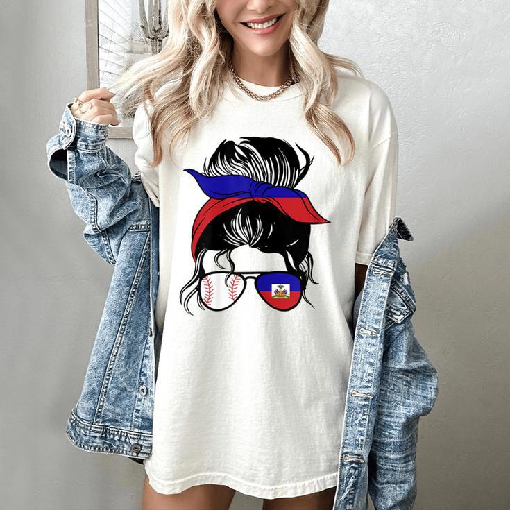 Haitian Baseball Mom Haiti Flag Baseball Girl Women's Comfort Colors T-Shirt