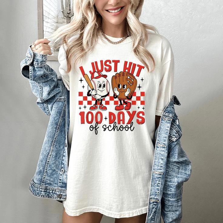 I Just Hit 100 Days Of School Baseball 100th Day Teacher Kid Women's Comfort Colors T-Shirt