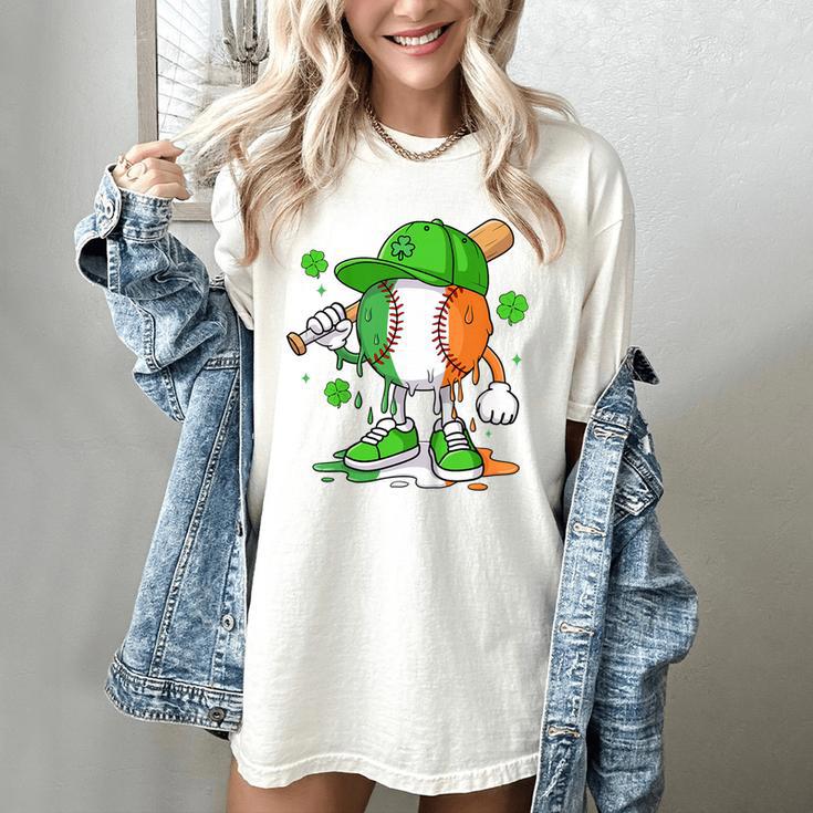 Kids Boys St Patricks Day Irish Flag Kids Baseball Ice Cream Drip Women's Comfort Colors T-Shirt