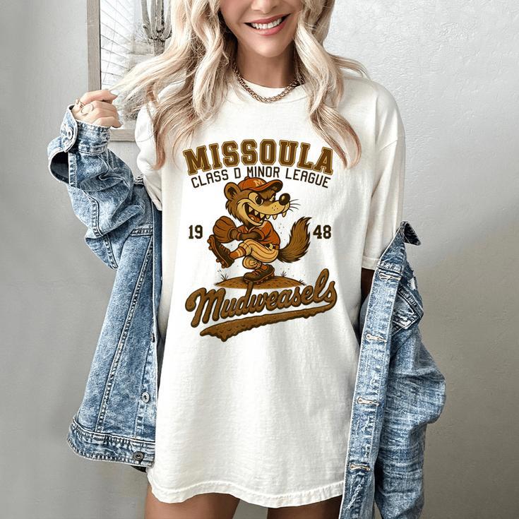 Missoula Mudweasels Retro Minor League Baseball Women's Comfort Colors T-Shirt