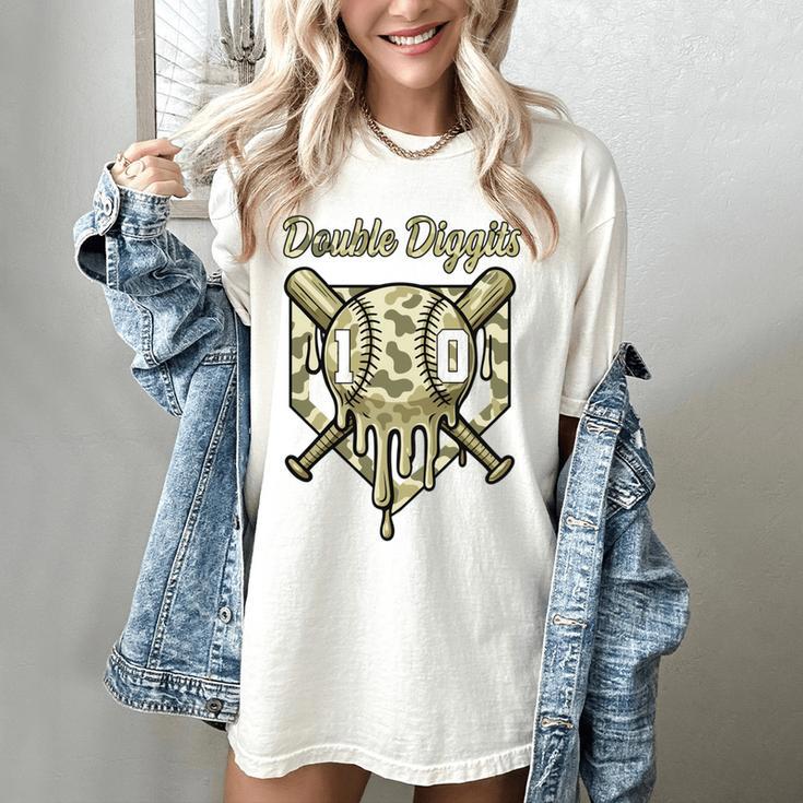 Old School Camo Baseball Drip Double Digits 10th Birthday Women's Comfort Colors T-Shirt