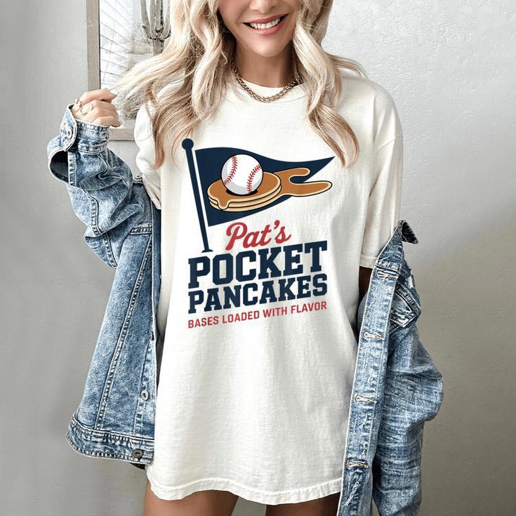Pat's Pocket Pancakes Flag Baseball On Pancake Women's Comfort Colors T-Shirt