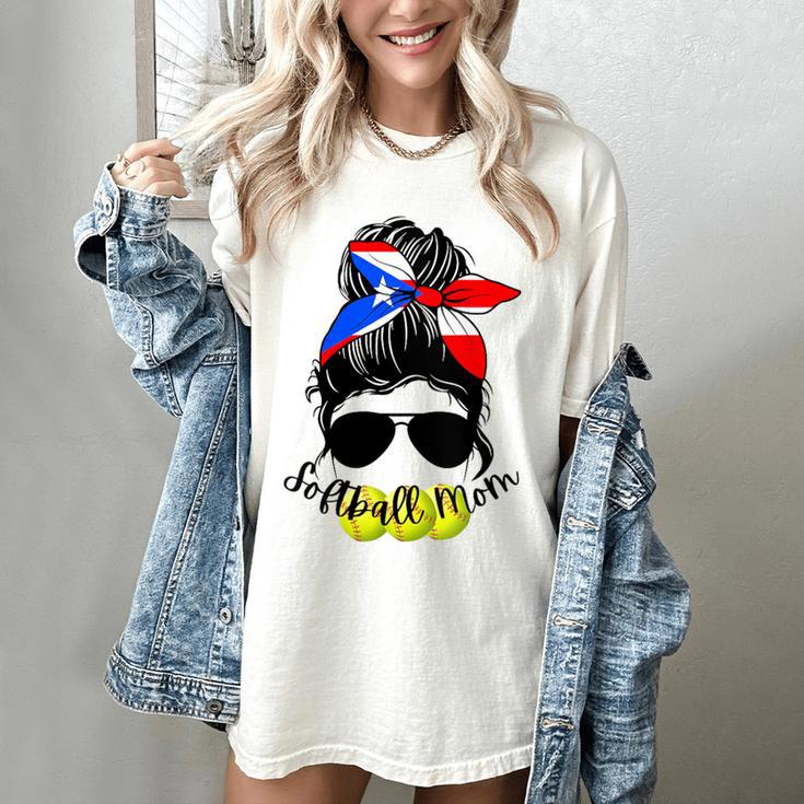 Softball Mom Puerto Rican Mom Spanish Baseball Mom Tote Women's Comfort Colors T-Shirt