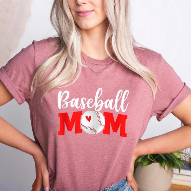 Baseball Mom Cute Letter Print Women Cute Mother's Day Women's Heather T-Shirt