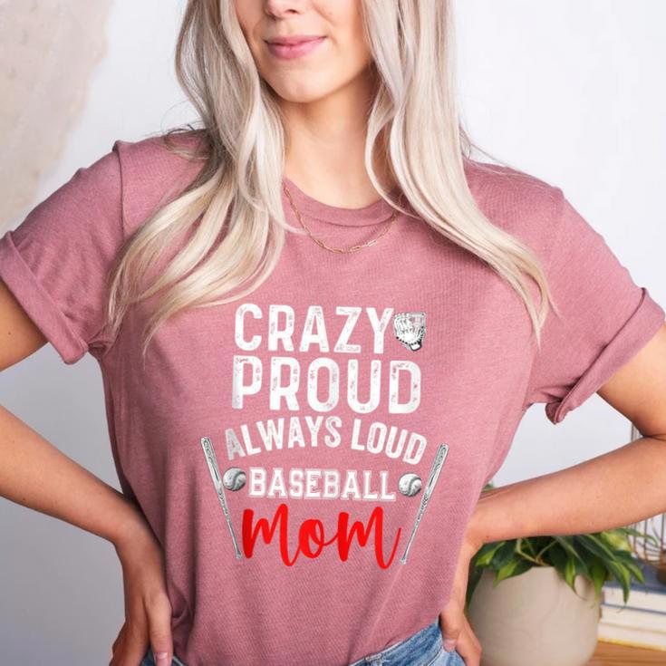 Crazy Proud Always Loud Baseball Mom Women's Heather T-Shirt